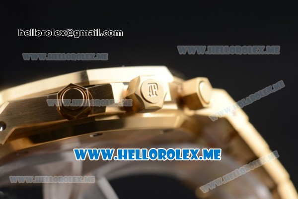 Audemars Piguet Royal Oak Miyota Quartz Yellow Gold Case/Bracelet with Grey Dial and Stick Markers - Click Image to Close